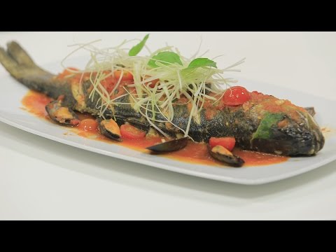 طريقة إعداد قاروص بصوص المحار