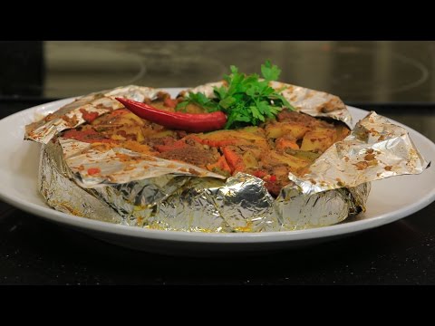 ورقة لحمة بالخضار