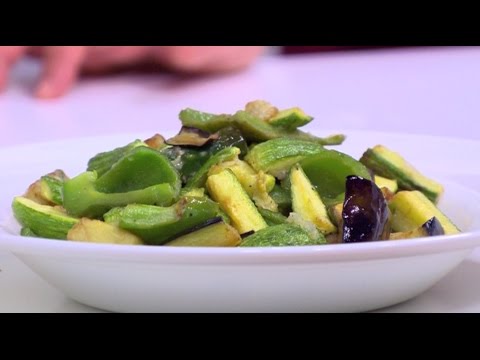 كوسة وباذنجان مقلي