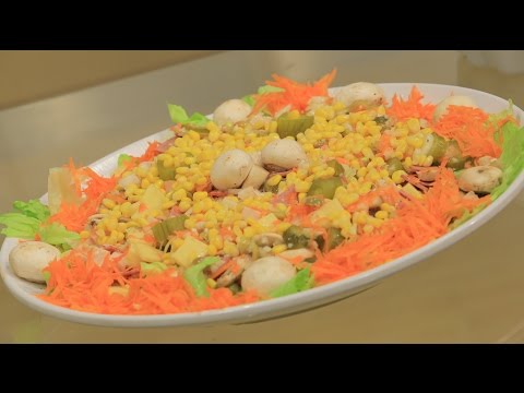 شاهد طريقة عمل سلطة الذرة بالمشروم