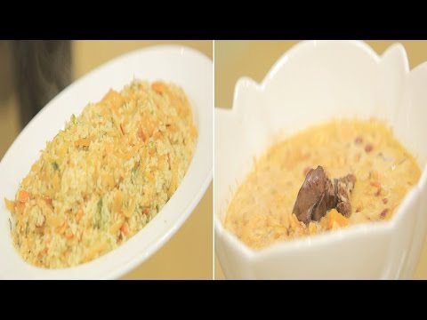 طريقة عمل أرز بالبصل المكرمل وشوربة كبدة بالمكسرات