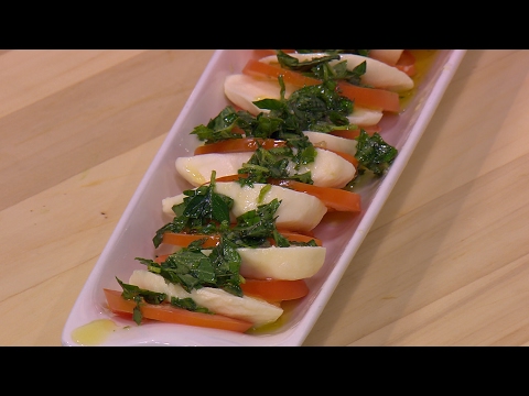 طريقة إعداد سلطة طماطم و موتزاريلا