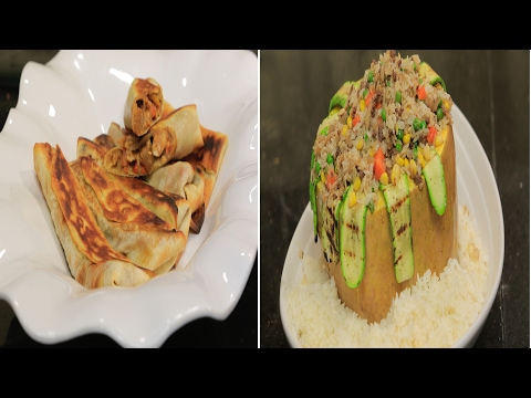 بالفيديو طريقة إعداد ومقادير تارت اللحم المفروم والبصل  فاهيتا الدجاج  قرع محشي