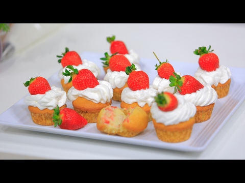 شاهد طريقة عمل كب كيك فراولة