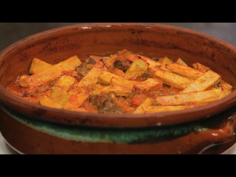 شاهد طريقة عمل طاجن لحم بالقلقاس