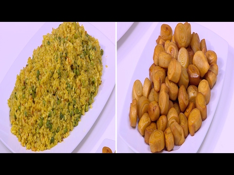 بالفيديو طريقة إعداد ومقادير كفتة بالزيتون  أرز بالكاري  كرات بطاطس