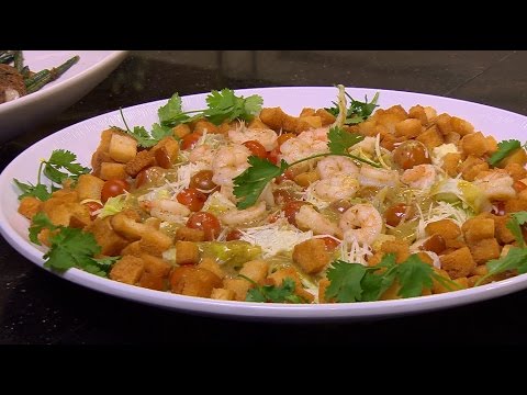 شاهد طريقة إعداد سلطة سيزر بالجمبري