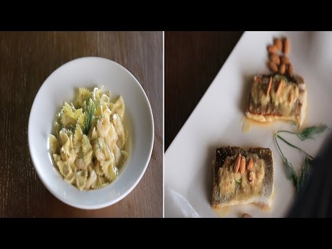 شاهد طريقة إعداد سمك لوط باللوز وباستا بالجمبري