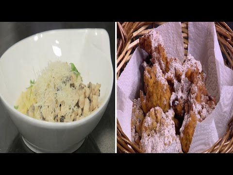 بالفيديو طريقة إعداد ومقادير تفاح مقلي  مكرونة بالدجاج و المشروم