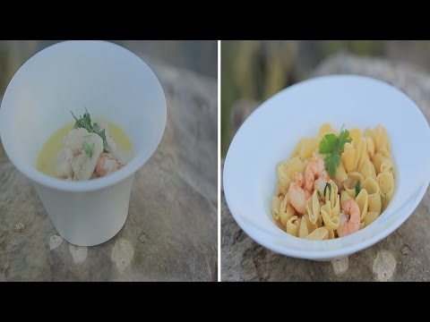 بالفيديو طريقة إعداد ومقادير شوربة سمك وجمبري بالجبنة الكريمي  مكرونة بالجمبري