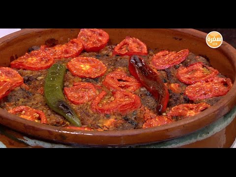 طريقة إعداد طاجن لسان العصفور مع كرات اللحم