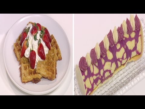 بالفيديو طريقة إعداد ومقادير رولاد الشوكولاتة البيضاء بكريمة الكركدية و الليمون  وافلز بلجيكي